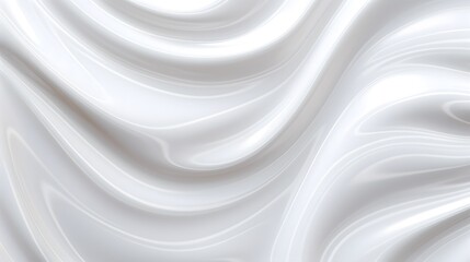 Milk or whip cream like slick glossy plasticy white abstract background.  - obrazy, fototapety, plakaty