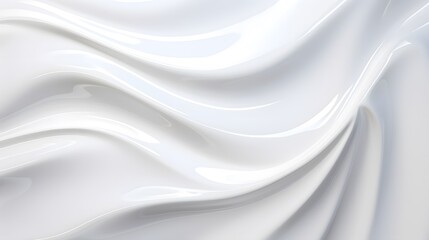 Milk or whip cream like slick glossy plasticy white abstract background. 