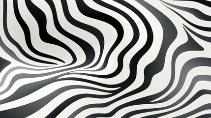 a black and white zebra print wallpaper, in the style of surrealistic distortion, freeform minimalism, rounded, psychedelic artwork, shaped canvas
