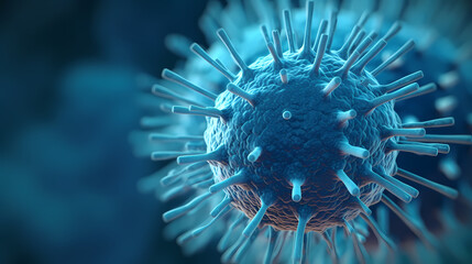 Cell background, virus cells, medical research background