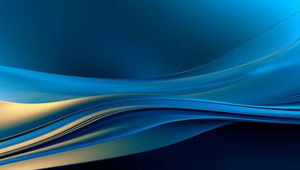 Obraz premium abstract blue wave graphic pattern background, in the style of thin steel forms, color photography, rim light, lightbox, urban landscape, light gold and dark cyan