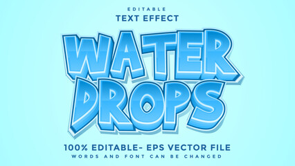 Water Drops 3d Editable Text Effect Design, Effect Saved In Graphic Style