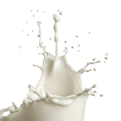 A milk splash isolated on a transparent background 