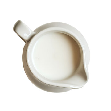 A milk jug top view isolated on a transparent background 