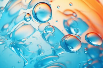 Colorful Blue Floating Water Bubble Liquid Pattern Abstract Background. Illustration. Wallpaper. Backdrop. Banner. Futuristic