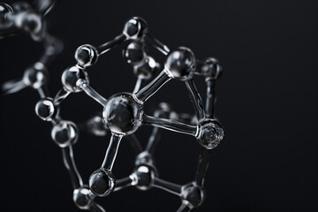 Elegantly understated carbon molecule with double and single bond lines