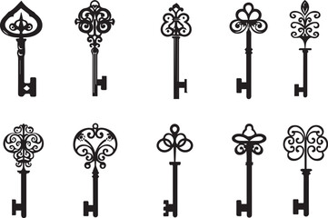 Keys Shape Silhouette Vector