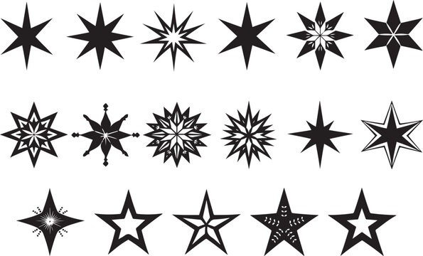 Stars Shape Silhouette Vector