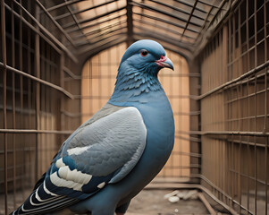 Grey pigeon. Beautiful pigeon close up. City birds. Wood Pigeon. gray dove. generative Ai