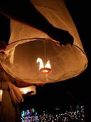 Loy Krathong Yi Peng Latern Festival Chiang Mai Thailand