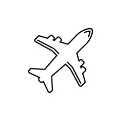 Obraz premium minimal editable stroke air plane icon. concept of airline badge for travel service. simple flat style trend modern logotype graphic art design element isolated on white background