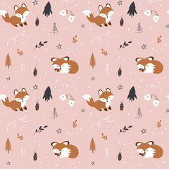 Christmas with cute fox