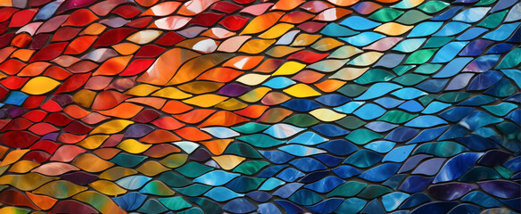Colorful abstract pattern of stained glass artwork