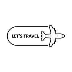 thin line plane like time to travel icon. flat stroke style trend modern simple transport logotype graphic minimal art design isolated on white background. concept of airplane wing and global aviation