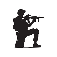 Unseen Warriors: Soldier Silhouette Collection Highlighting the Invisible Heroes Within the Military - Soldier Illustration - Soldier Vector - Military Silhouette
