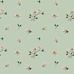 Gardenias Botanic Pattern
