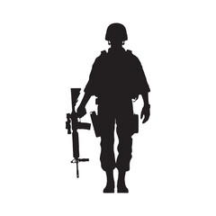Obraz premium Stealth Guardians: Army Soldier Silhouettes in Stealth Mode, Masters of Infiltration - Military Illustration - Military Vector 