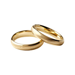 Two simple golden rings in white background