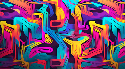 Obraz premium Funny doodle seamless pattern, artistic background