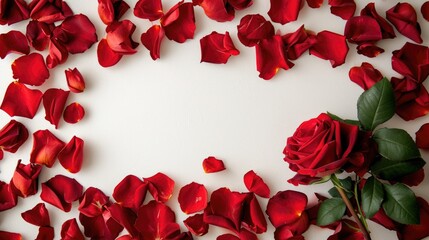 Invitation to Create - Framed by Red Rose Petals, Valentine's Day Concept