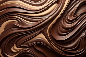 Swirling chocolate patterns resembling a hypnotic vortex, drawing the viewer into a deliciously abstract world.