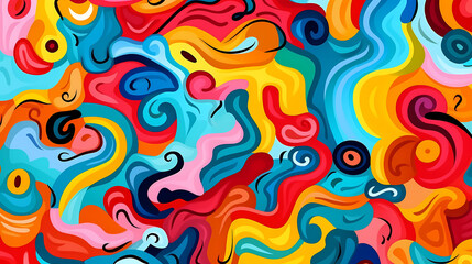 Funny doodle seamless pattern, artistic background