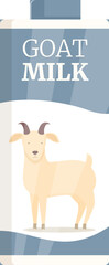Goat milk pack icon cartoon vector. Farmland mineral. Mammal cream