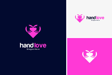 Vector love care medical healthcare logo design template