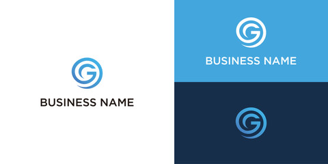 flat design gc monogram logo template