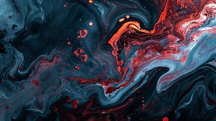 Obraz premium Colorful abstract liquid marble texture, fluid art. Very nice abstract navy red design swirl background.