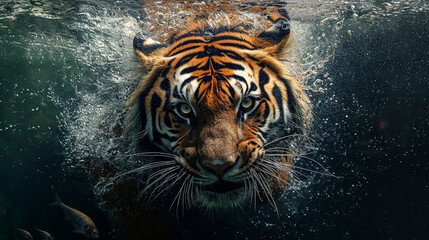 Tigers dive into the water