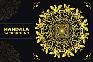 Luxury mandala pattern background with gold and black ornamental