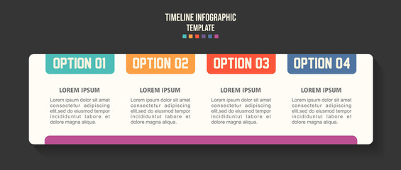 Infographic template for business. 4 steps modern timeline diagram.