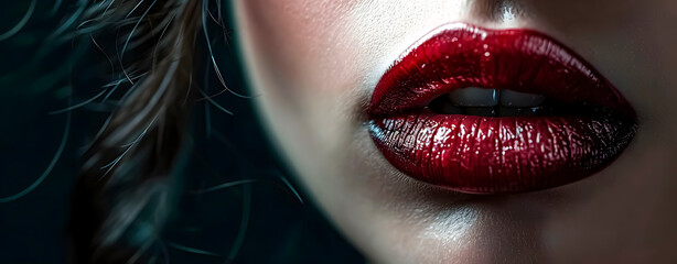 Sensual red lips lipstick makeup