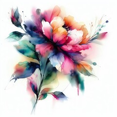 Abstract watercolor flower