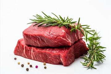 Premium raw beef steak cut, isolated on a clean white background for culinary and food concepts