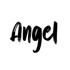Angel calligraphy text on white background