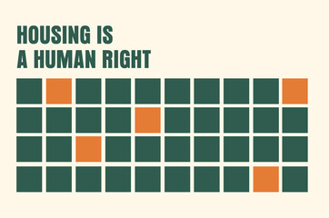 Housing is a right, not a privilege banner awarness vector