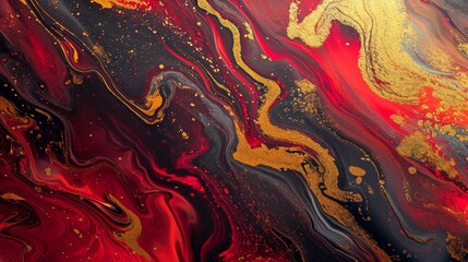 Colorful abstract liquid marble texture, fluid art. Very nice abstract gold red design swirl background.
