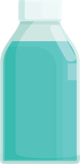 Mouth wash bottle icon cartoon vector. Teeth care. Smile fun family