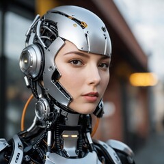 Android Cyber Robotic Woman Portrait 