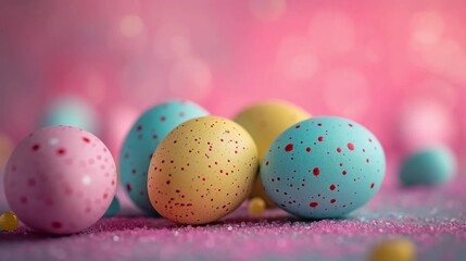 Fototapeta na wymiar Easter eggs in pastel colors