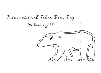 For the purpose of celebrating International Polar Bear Day, this one line artwork is suitable.