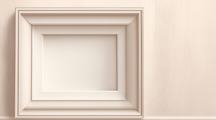 A pristine white frame mockup template, placed on a wall, offering a blank canvas for your artistic expression.