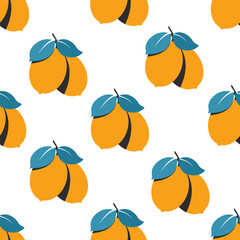 Lemon vector cartoon seamless pattern background for wallpaper, wrapping, packing, and backdrop.