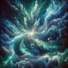 Fototapeta na wymiar Intergalactic Cosmic Nebula Background Filled With Stars