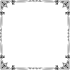 Simple Square photo or picture frame or border transparent background 