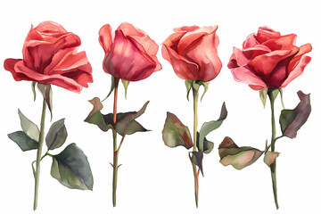 Water Color clip art of Rose, Rose Flower Clip Art, Flowers 