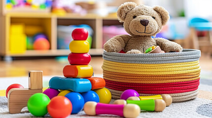 teddy bear and toys