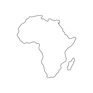 Africa map vector outline, Easy and smooth style. 